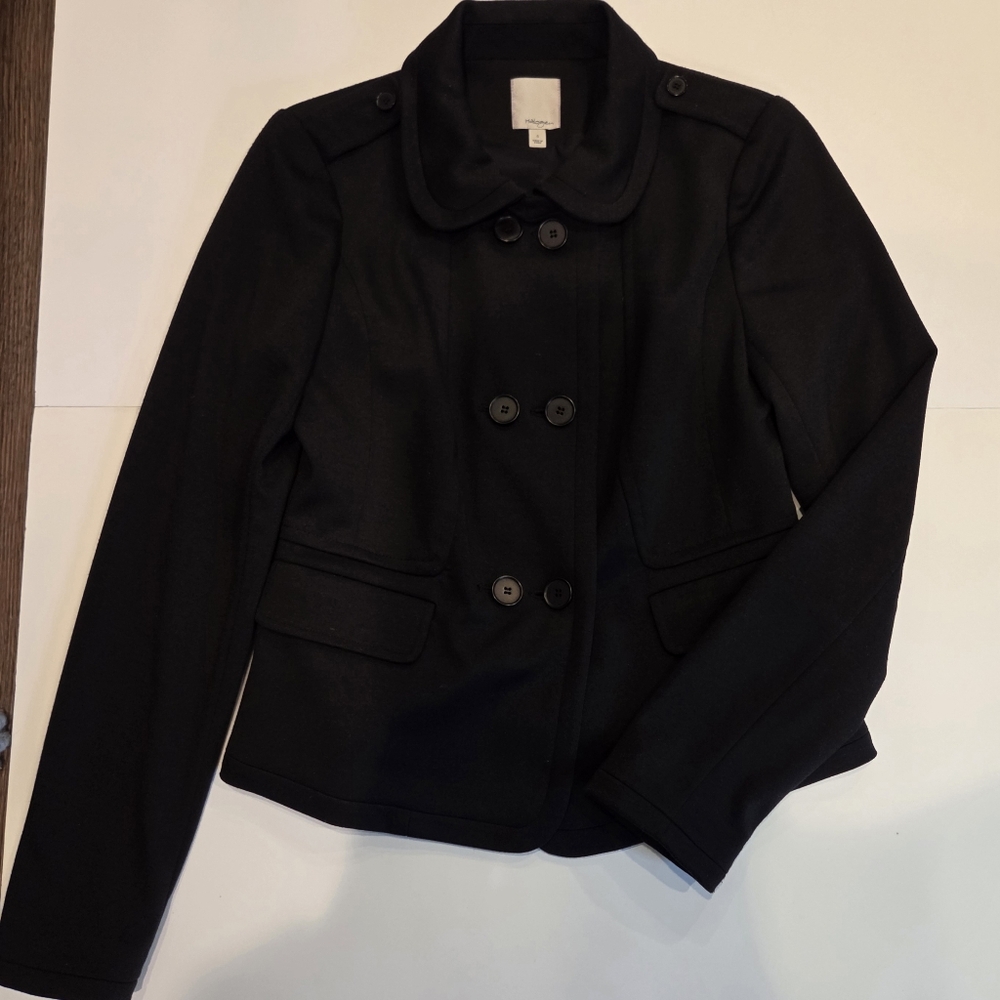 Women's Halogen Black Double-Breasted Jacket